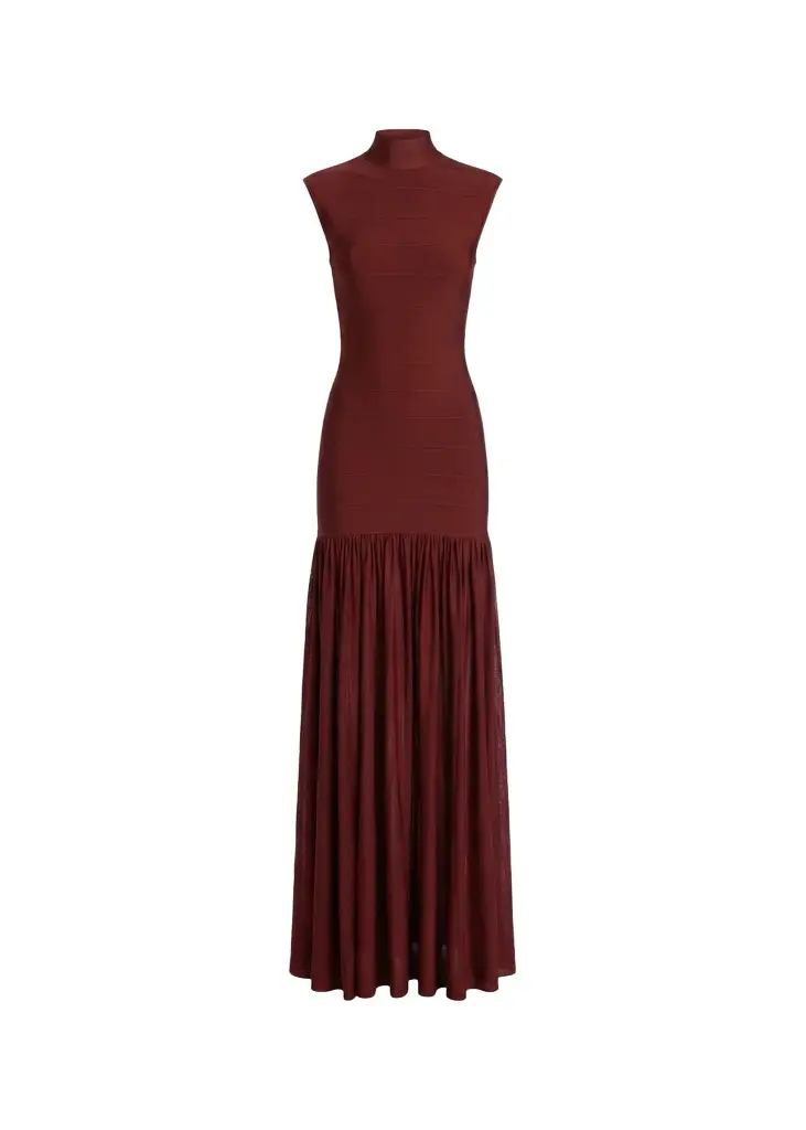 Retrofête Zosima Mock-Neck Knit Maxi Dress