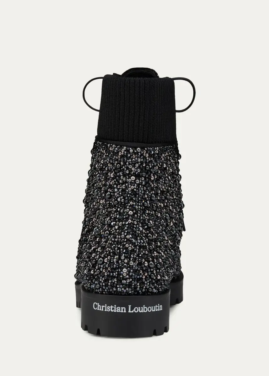 Christian Louboutin Men's Trapman TCT 2 Crystal-Embellished Lace-Up Boots | Thumbnail 2 Christian Louboutin Men's Trapman TCT 2 Crystal-Embellished Lace-Up Boots | Thumbnail 2