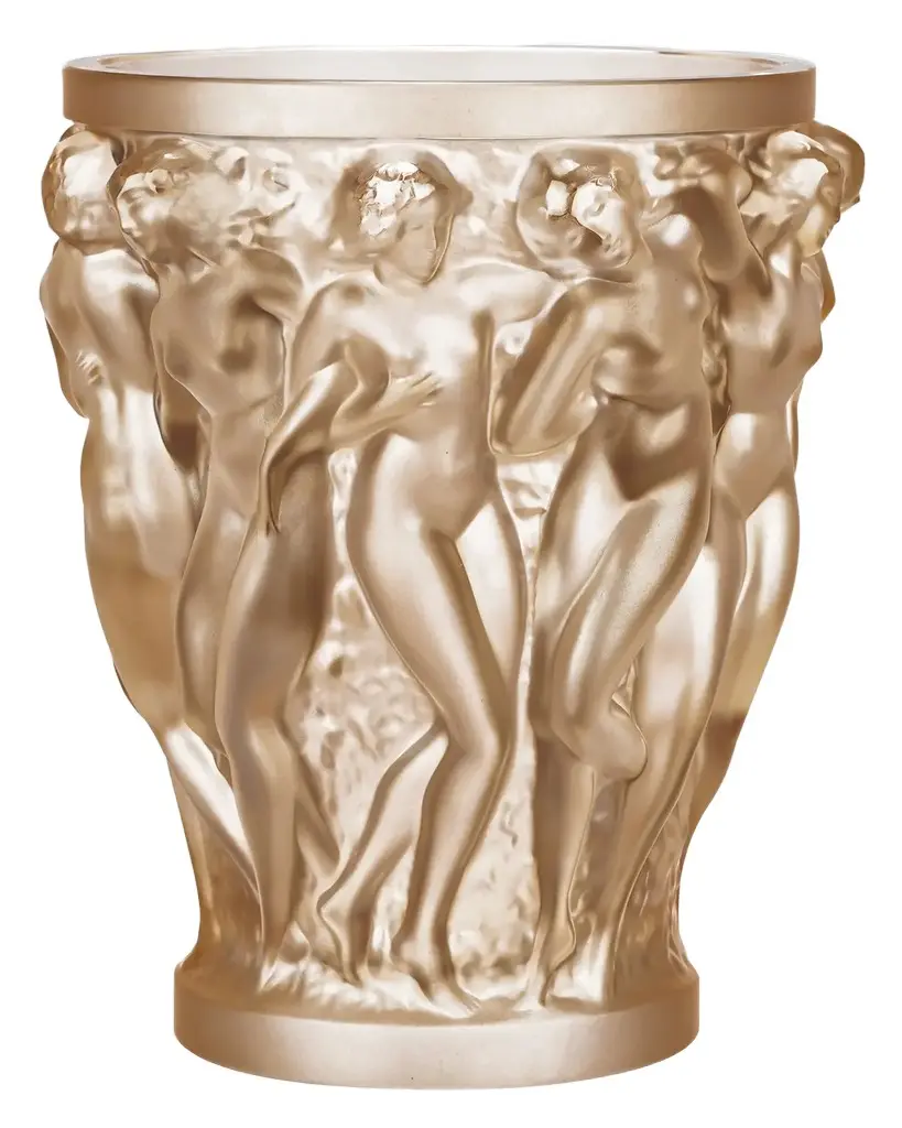 Lalique Bacchantes Gold Luster Vase
