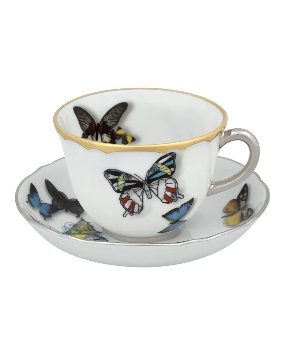 Christian LaCroix X Vista Alegre Butterfly Parade Espresso/Coffee Cups & Saucers, Set of 2 | Thumbnail 2 Christian LaCroix X Vista Alegre Butterfly Parade Espresso/Coffee Cups & Saucers, Set of 2 | Thumbnail 2