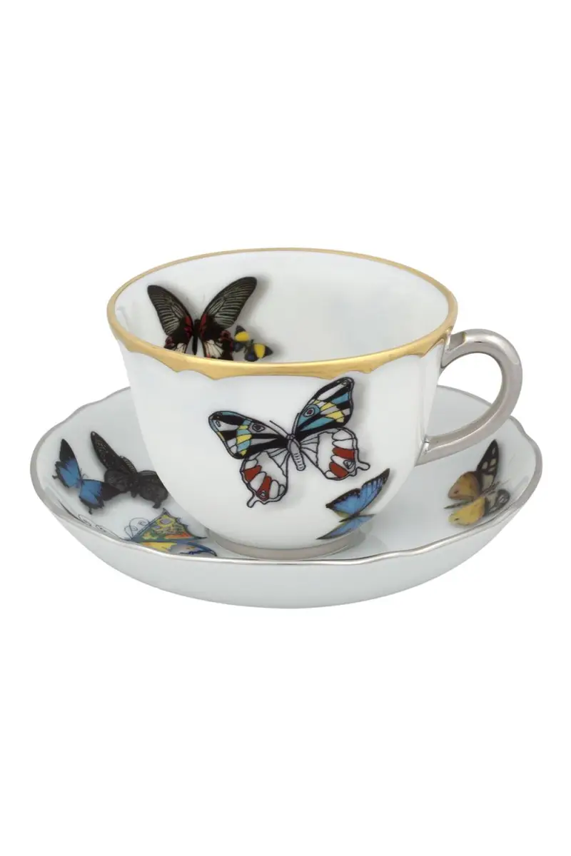Christian LaCroix X Vista Alegre Butterfly Parade Espresso/Coffee Cups & Saucers, Set of 2 | Thumbnail 5 Christian LaCroix X Vista Alegre Butterfly Parade Espresso/Coffee Cups & Saucers, Set of 2 | Thumbnail 5
