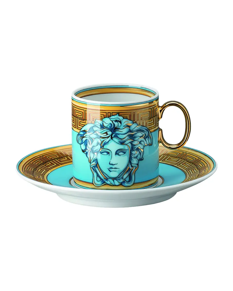Versace Medusa Amplified Blue Coin AD Cup and Saucer | Thumbnail 2 Versace Medusa Amplified Blue Coin AD Cup and Saucer | Thumbnail 2