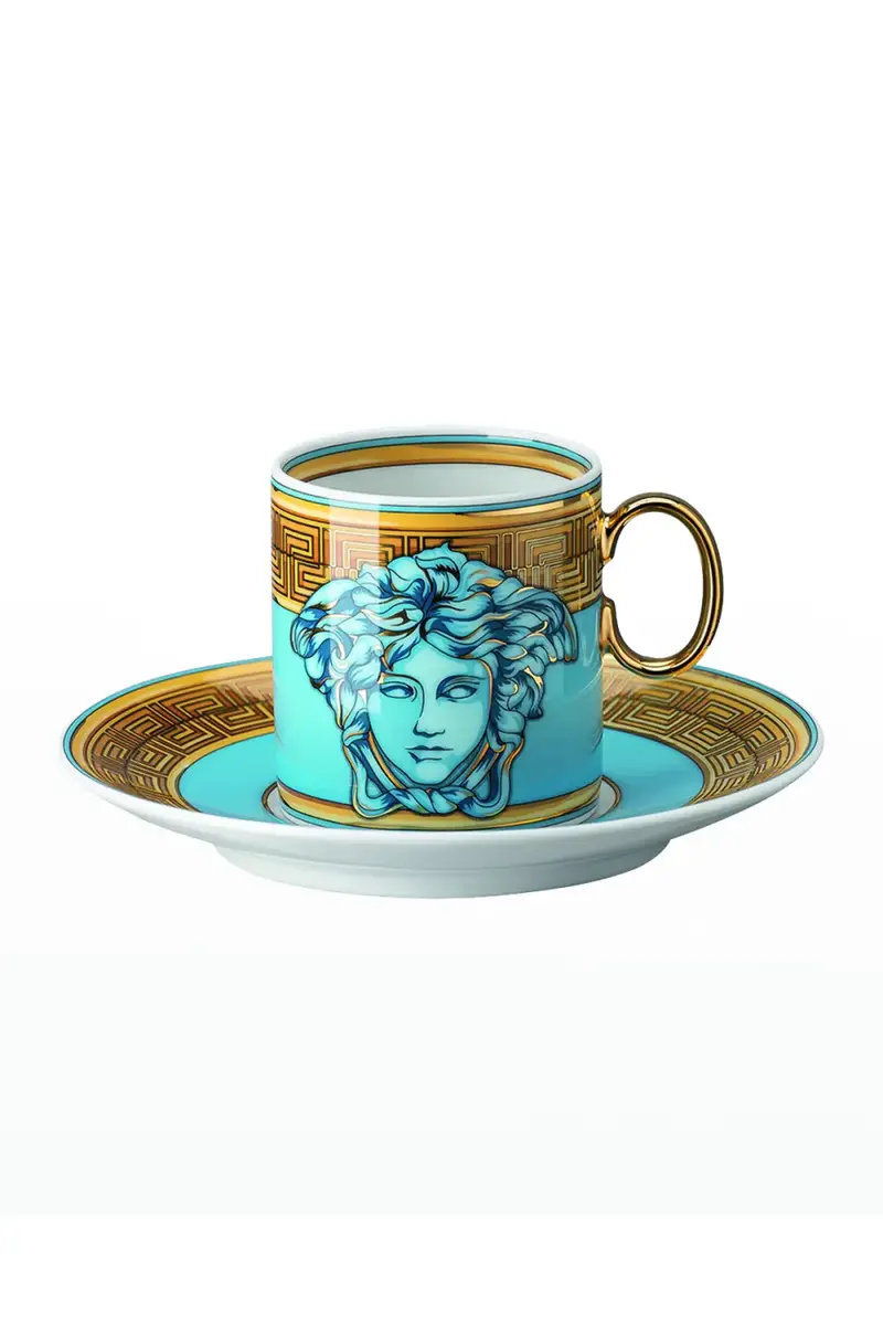 Versace Medusa Amplified Blue Coin AD Cup and Saucer | Thumbnail 3 Versace Medusa Amplified Blue Coin AD Cup and Saucer | Thumbnail 3