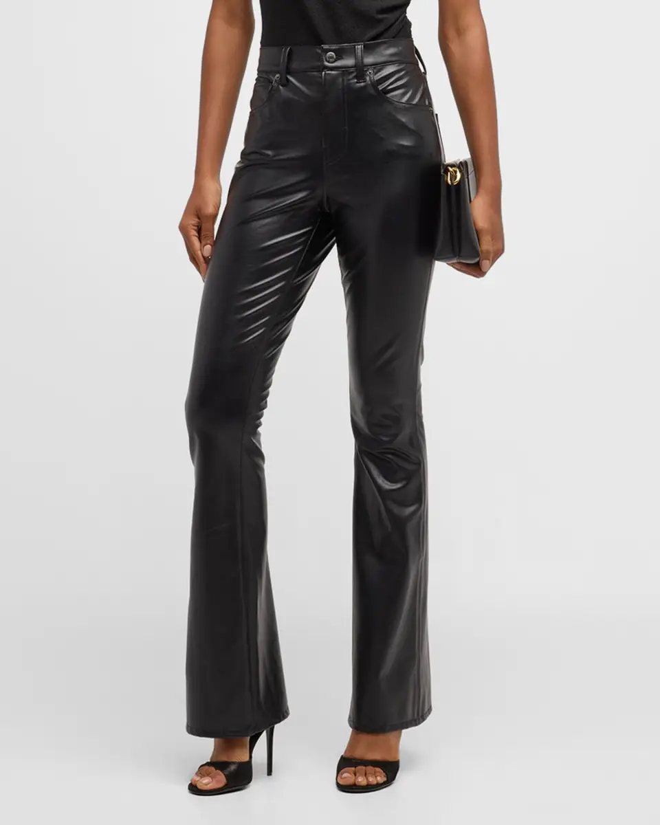 Veronica Beard Beverly High-Rise Skinny Flare Faux Leather Jeans | Thumbnail 4 Veronica Beard Beverly High-Rise Skinny Flare Faux Leather Jeans | Thumbnail 4