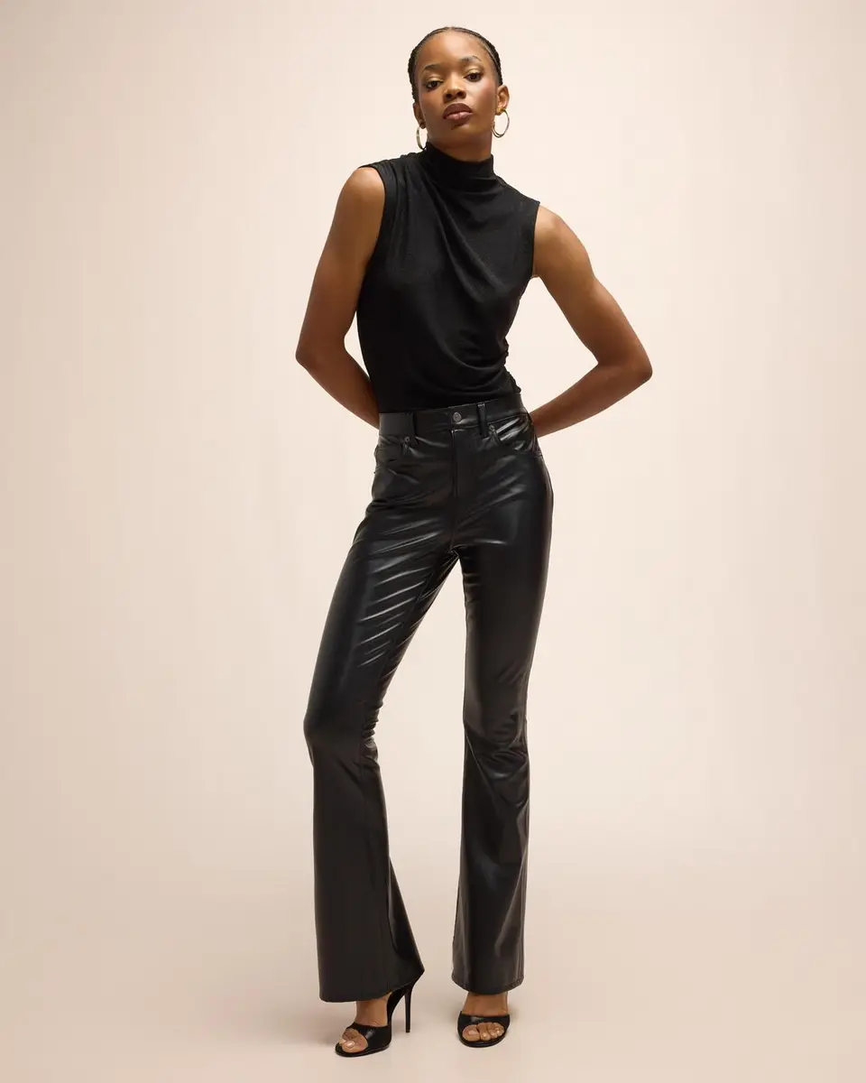 Veronica Beard Beverly High-Rise Skinny Flare Faux Leather Jeans | Thumbnail 5 Veronica Beard Beverly High-Rise Skinny Flare Faux Leather Jeans | Thumbnail 5