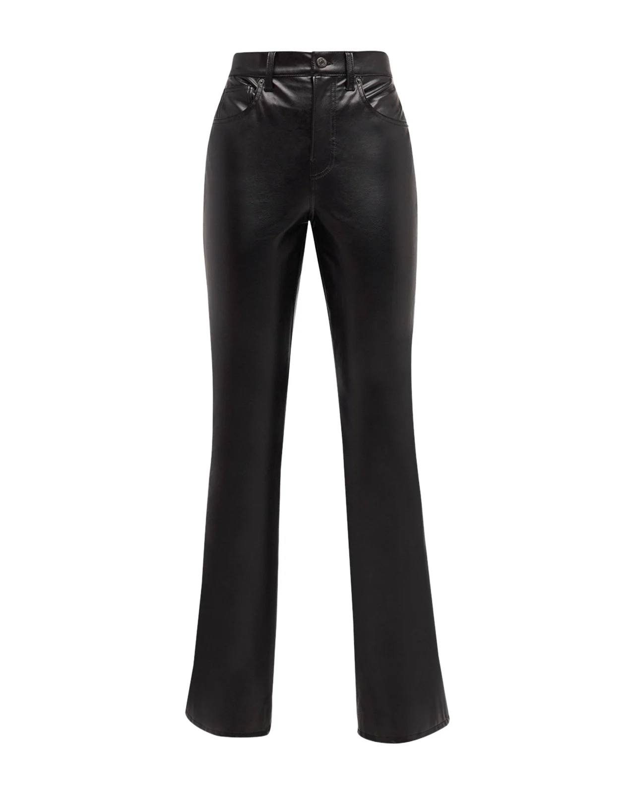 Veronica Beard Beverly High-Rise Skinny Flare Faux Leather Jeans