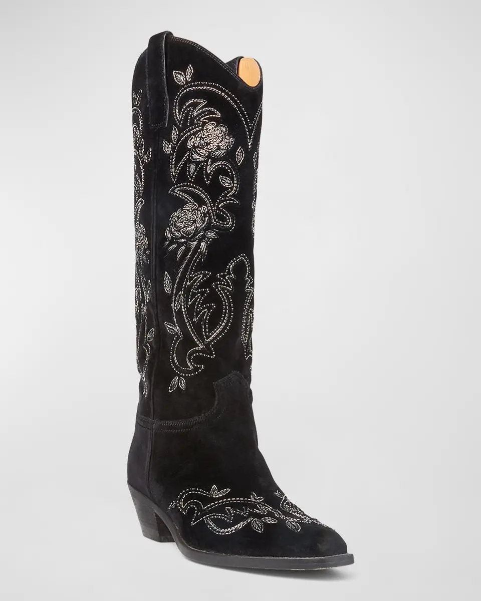 Ralph Lauren Collection Jaelynne Beaded Velvet Cowboy Boots | Thumbnail 2