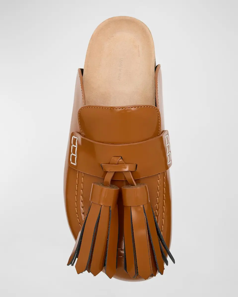 JW Anderson Men's Oversized Leather Tassel Mule Loafers | Thumbnail 4 JW Anderson Men's Oversized Leather Tassel Mule Loafers | Thumbnail 4