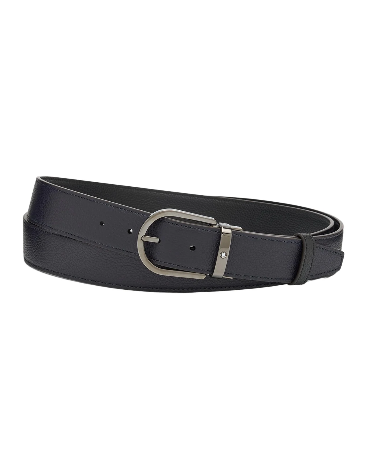 Montblanc Men's Horseshoe-Buckle Reversible Grained Leather Belt