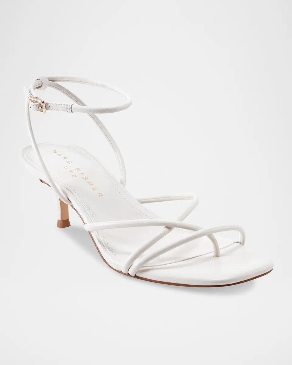Marc Fisher LTD Ballen Tubular Leather Kitten Ankle-Strap Sandals | Thumbnail 2 Marc Fisher LTD Ballen Tubular Leather Kitten Ankle-Strap Sandals | Thumbnail 2