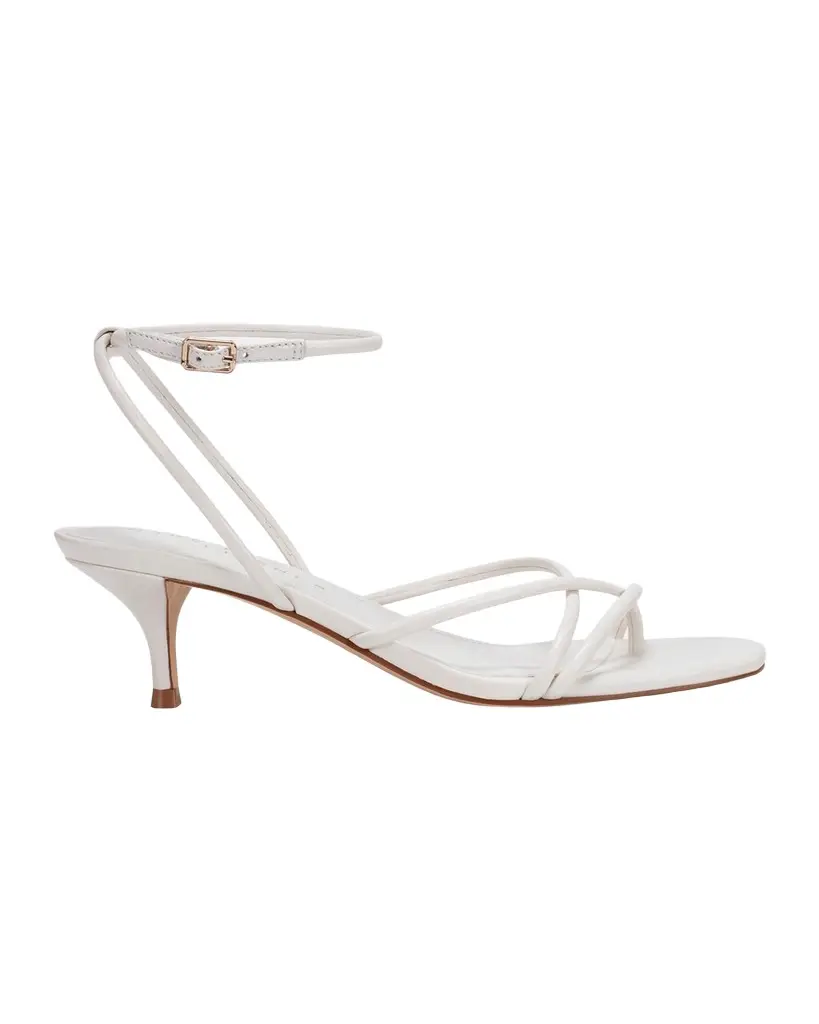 Marc Fisher LTD Ballen Tubular Leather Kitten Ankle-Strap Sandals
