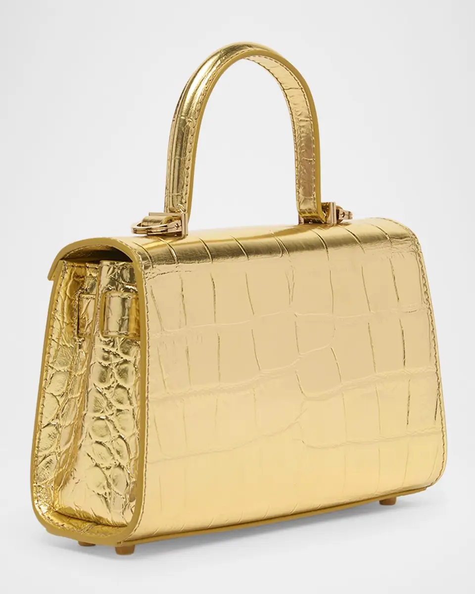 Versace La Medusa Metallic Croc-Embossed Bag | Thumbnail 3 Versace La Medusa Metallic Croc-Embossed Bag | Thumbnail 3