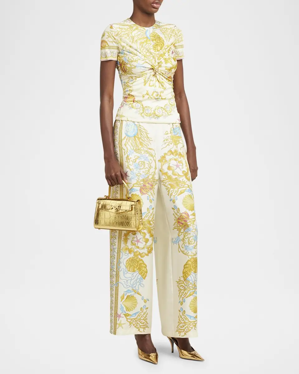 Versace La Medusa Metallic Croc-Embossed Bag | Thumbnail 5 Versace La Medusa Metallic Croc-Embossed Bag | Thumbnail 5