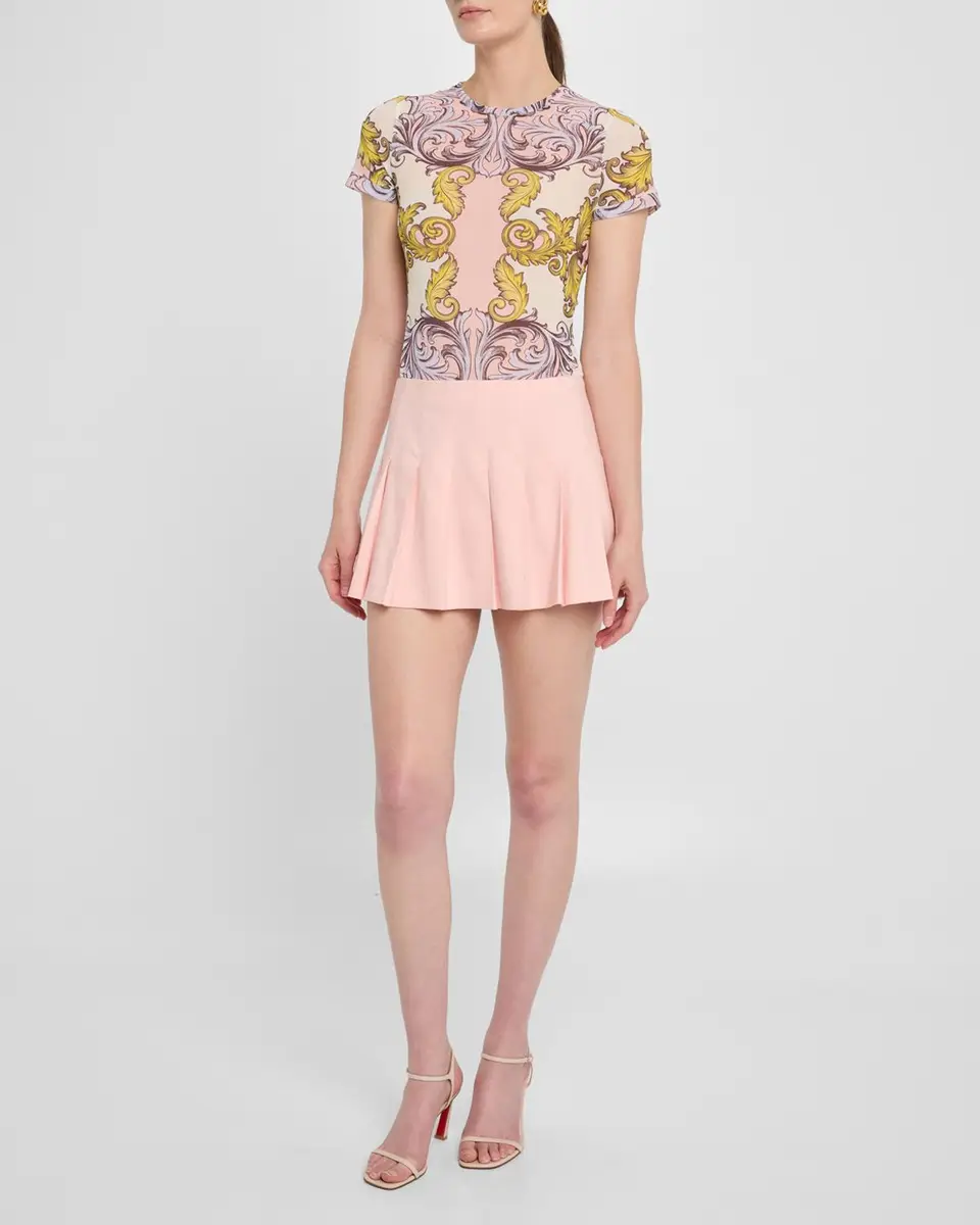 Alice + Olivia Carter Low-Rise Pleated Mini Skirt | Thumbnail 2 Alice + Olivia Carter Low-Rise Pleated Mini Skirt | Thumbnail 2