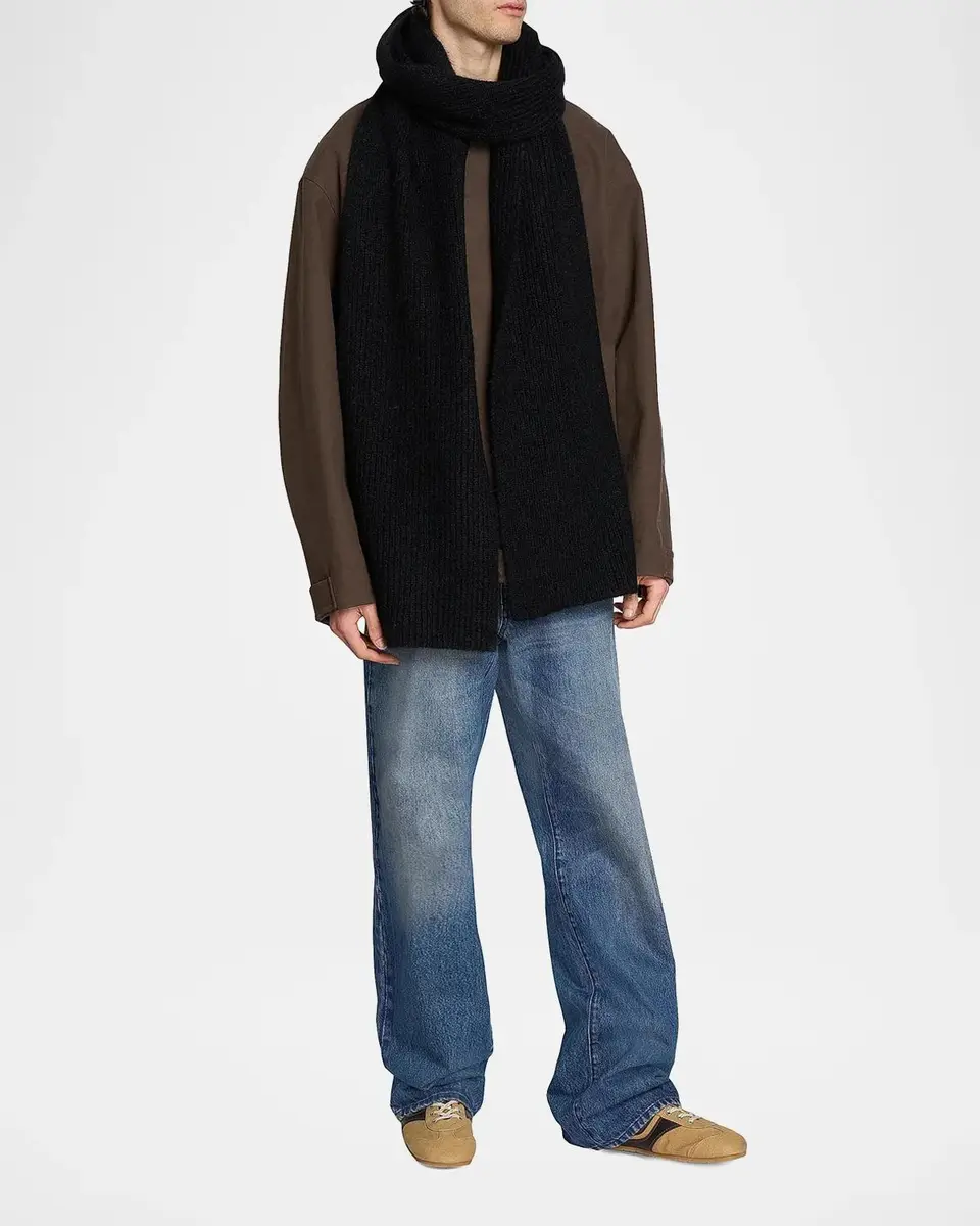 Dries Van Noten Men's Moyson Wool Ribbed Scarf | Thumbnail 3 Dries Van Noten Men's Moyson Wool Ribbed Scarf | Thumbnail 3