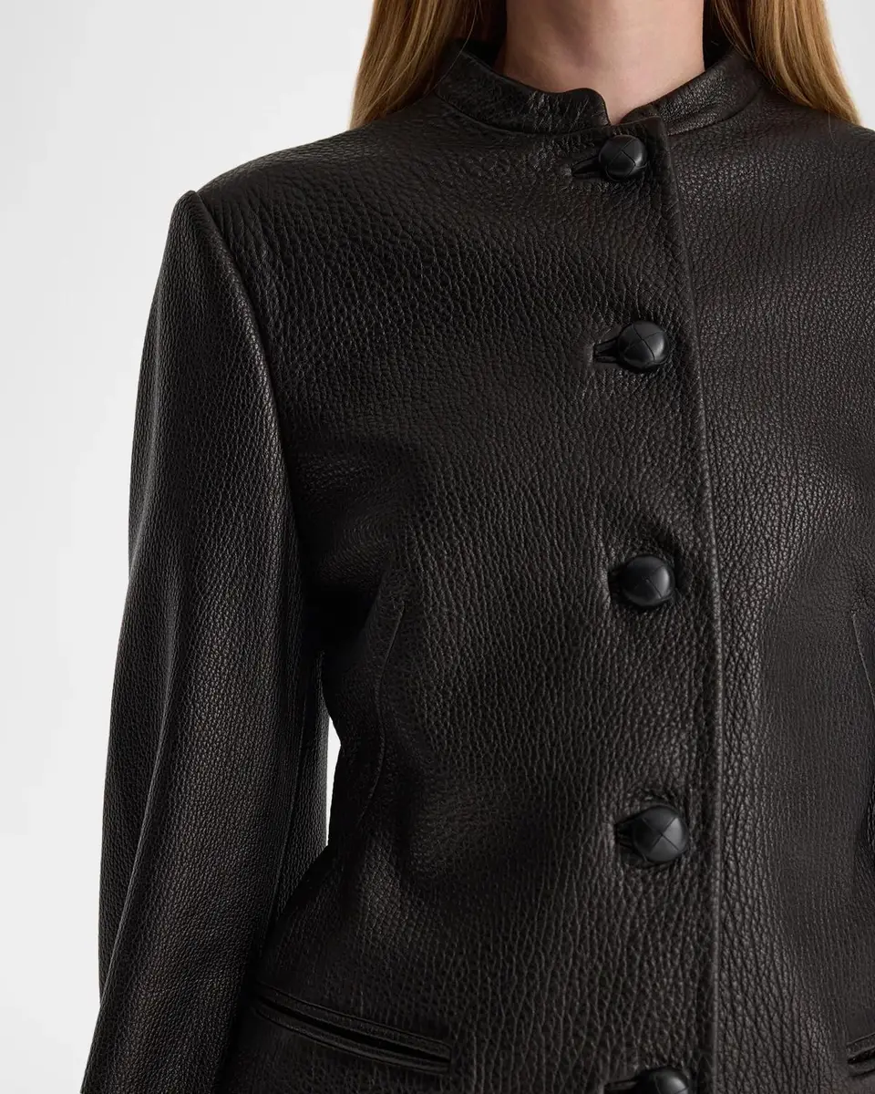 RÓHE Shaped Grain Leather Jacket | Thumbnail 5