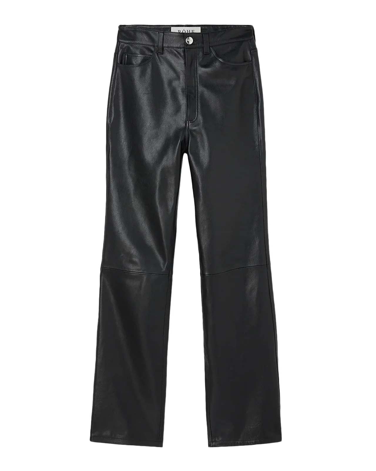 RÓHE High-Waist Leather Straight-Leg Pants