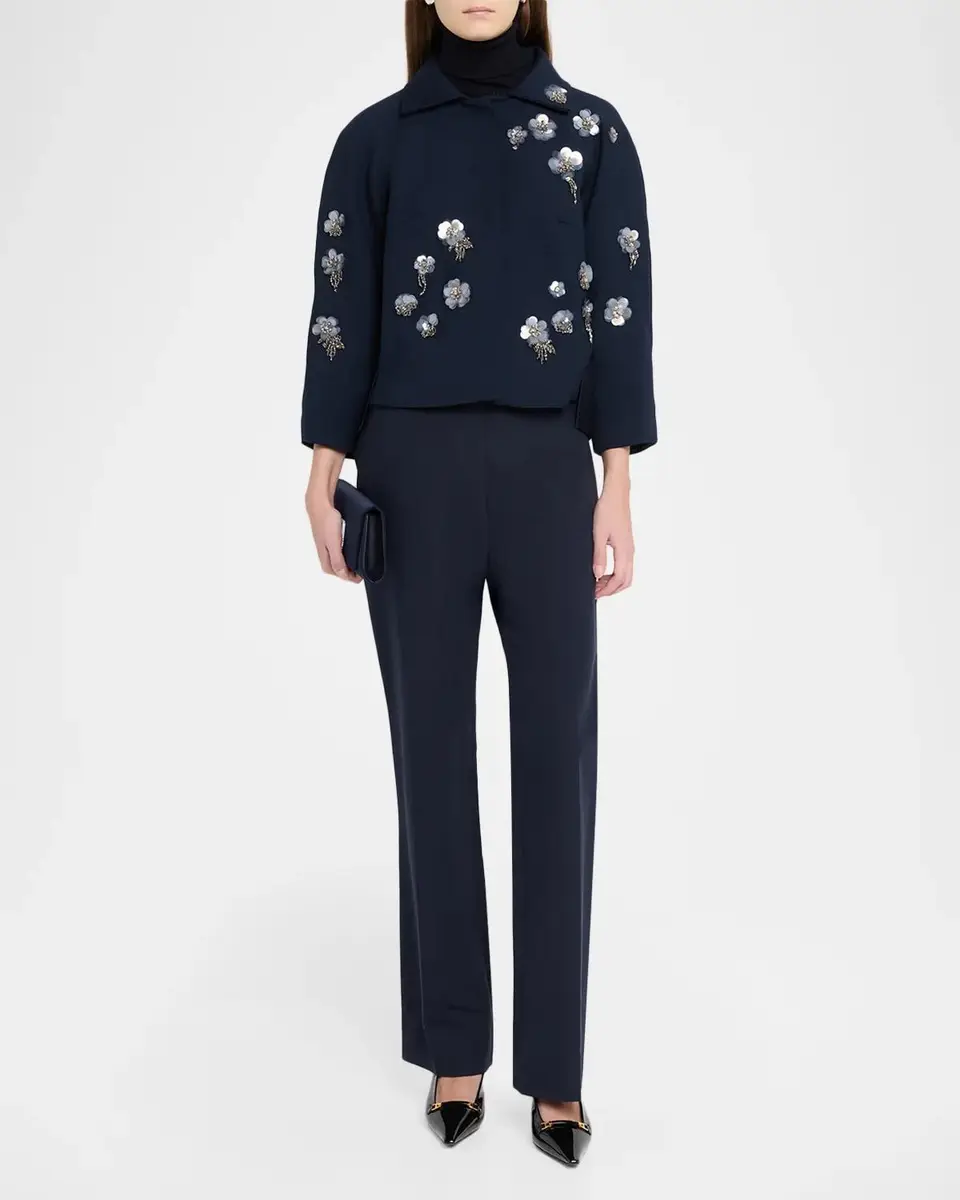 Dice Kayek Embellished Wool Twill Boxy Shirt Jacket | Thumbnail 2 Dice Kayek Embellished Wool Twill Boxy Shirt Jacket | Thumbnail 2