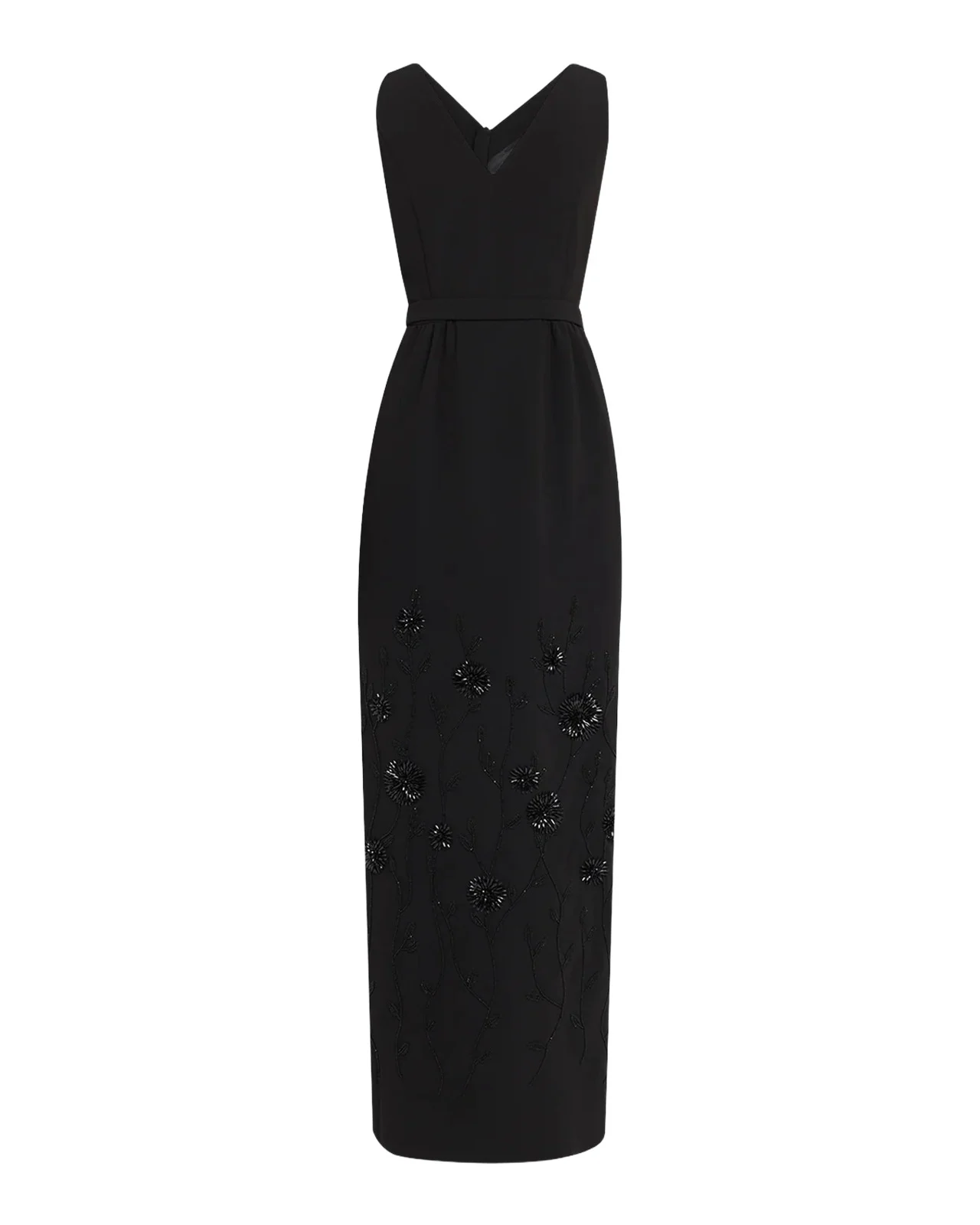 Dice Kayek Floral Embellished Crepe Sleeveless Column Gown