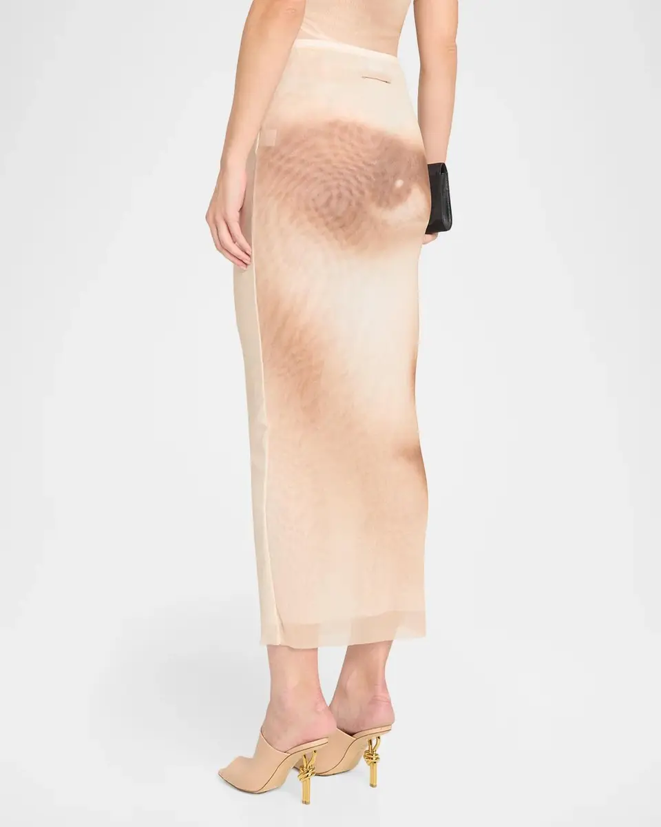 Jean Paul Gaultier Face-Print Mesh Midi Skirt | Thumbnail 3 Jean Paul Gaultier Face-Print Mesh Midi Skirt | Thumbnail 3