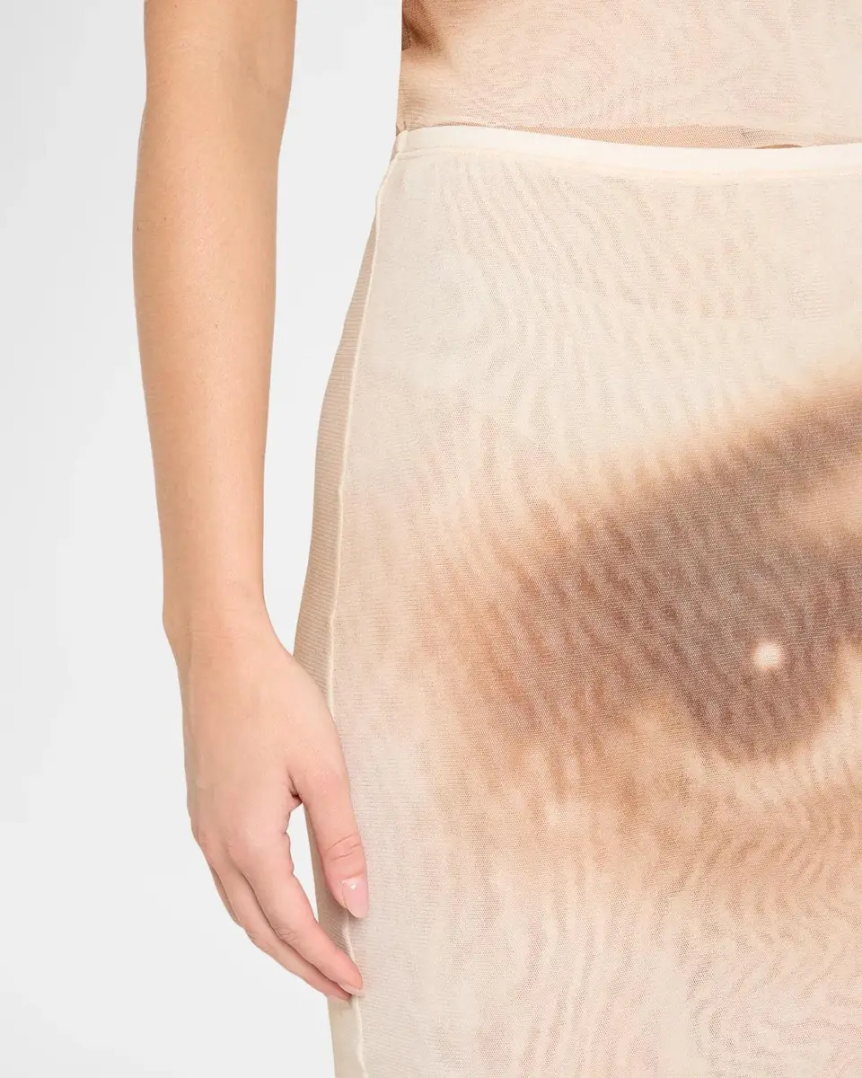 Jean Paul Gaultier Face-Print Mesh Midi Skirt | Thumbnail 5 Jean Paul Gaultier Face-Print Mesh Midi Skirt | Thumbnail 5