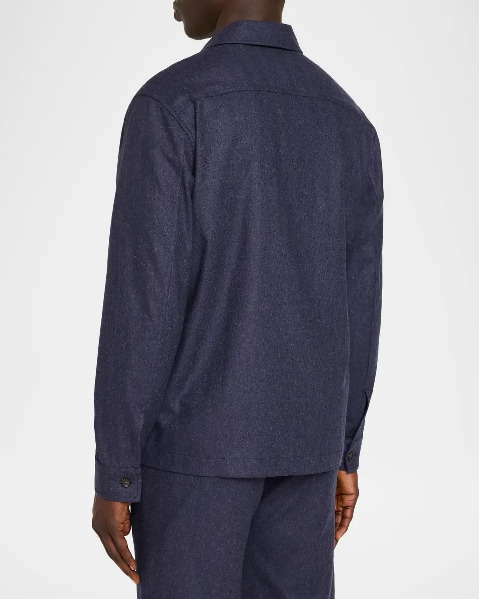 Vince Men's Wool-Blend Twill Overshirt | Thumbnail 3 Vince Men's Wool-Blend Twill Overshirt | Thumbnail 3