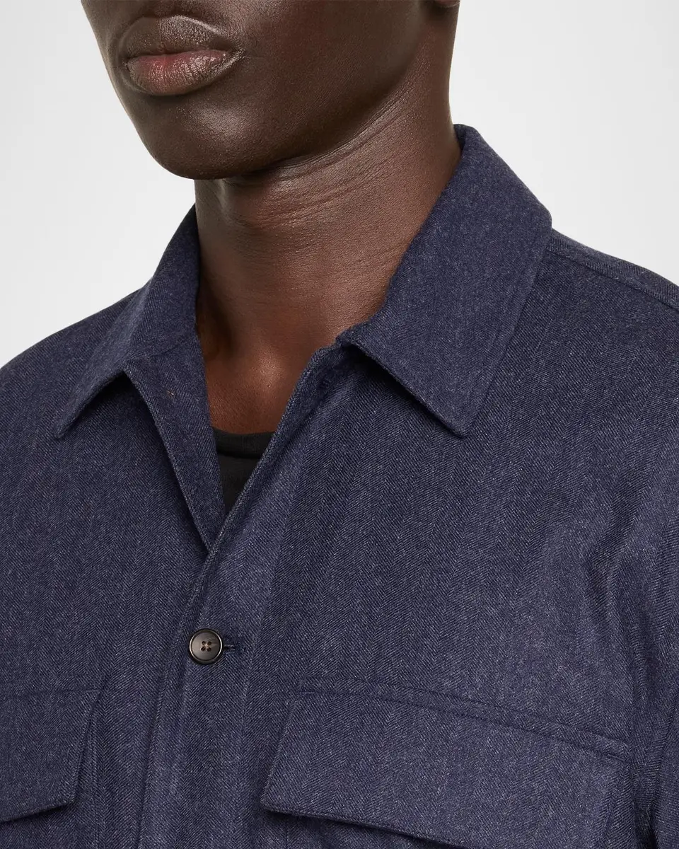Vince Men's Wool-Blend Twill Overshirt | Thumbnail 5 Vince Men's Wool-Blend Twill Overshirt | Thumbnail 5