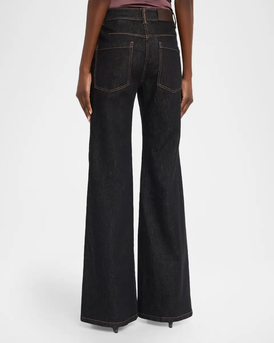 Brunello Cucinelli No Fade Stretch Denim Flared Jeans | Thumbnail 3