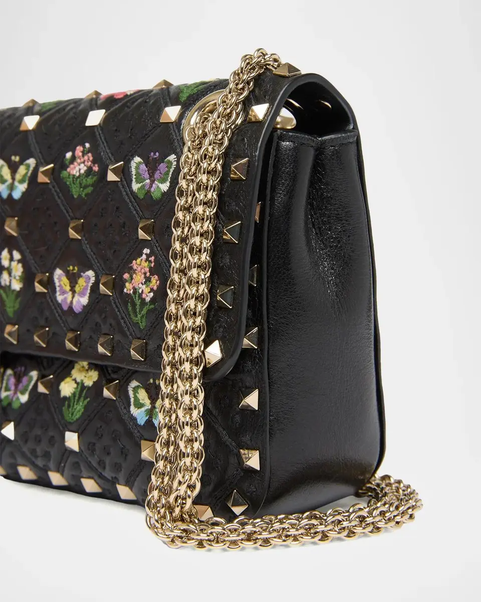 Valentino Garavani Embroidered Quilted Leather Shoulder Bag | Thumbnail 6 Valentino Garavani Embroidered Quilted Leather Shoulder Bag | Thumbnail 6