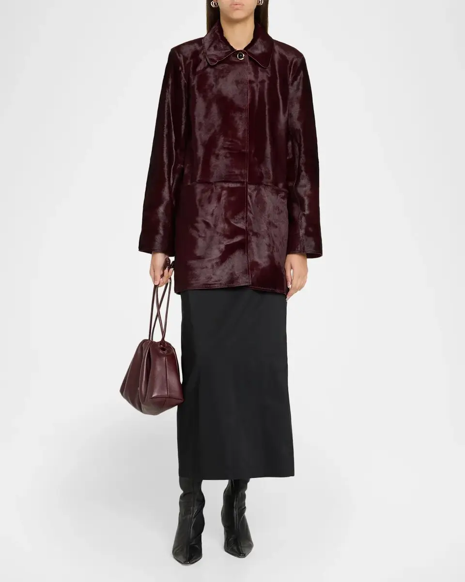 TANYA TAYLOR Nadia Calf-Hair Coat | Thumbnail 2