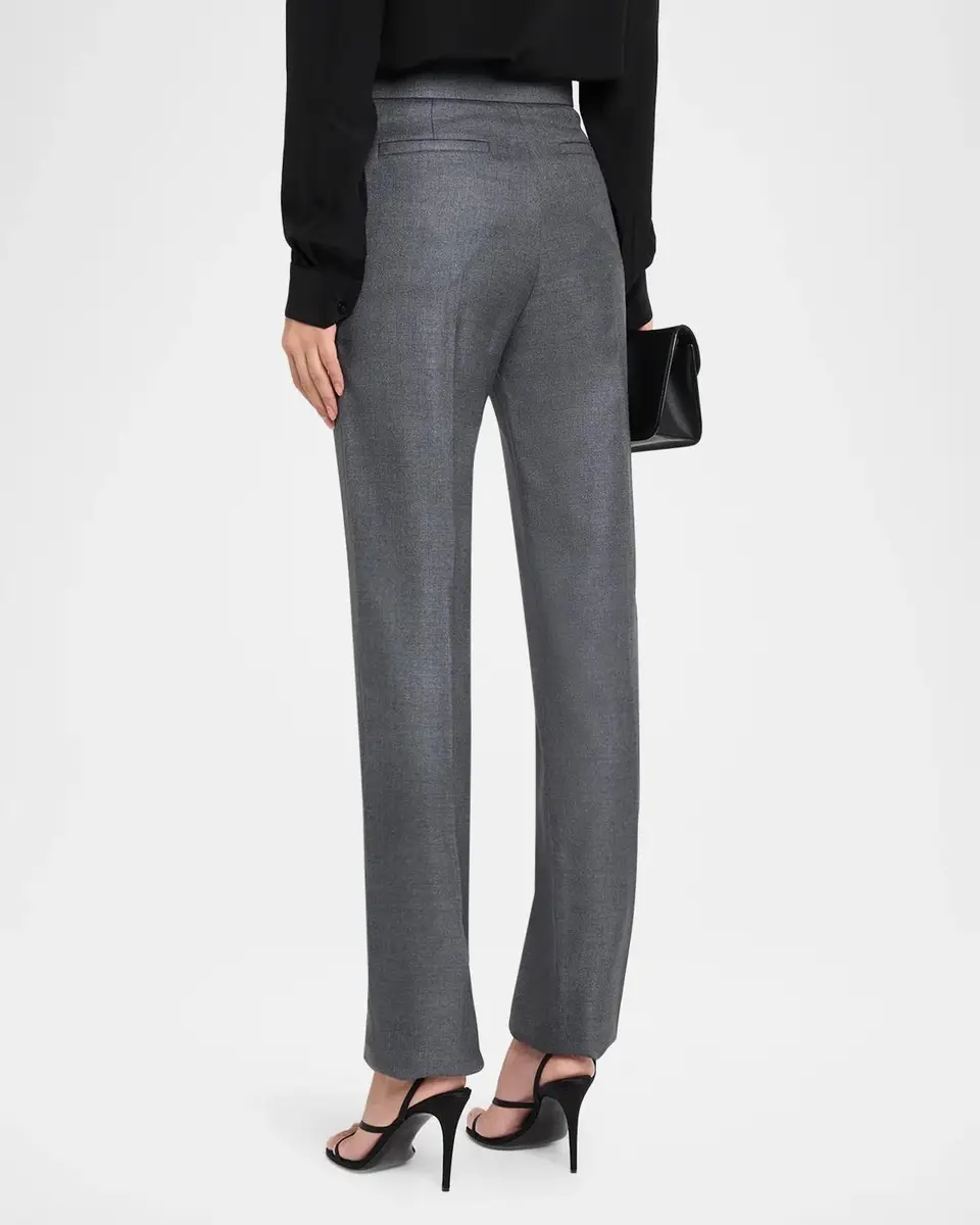 Valentino Garavani High Rise Wool-Silk Straight-Leg Trousers | Thumbnail 3 Valentino Garavani High Rise Wool-Silk Straight-Leg Trousers | Thumbnail 3
