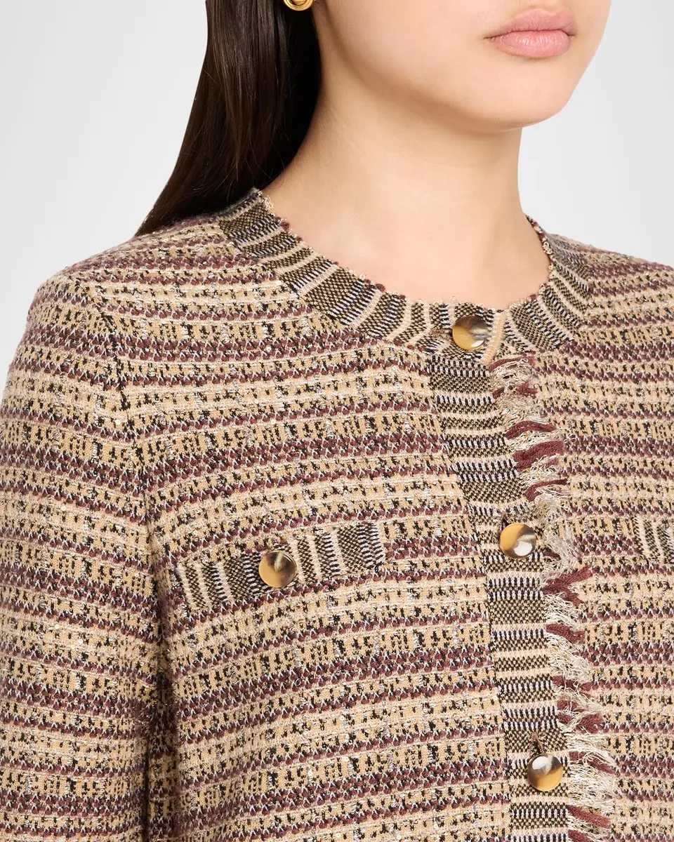 Veronica Beard Sariyah Striped Wool-Blend Knit Jacket | Thumbnail 5 Veronica Beard Sariyah Striped Wool-Blend Knit Jacket | Thumbnail 5
