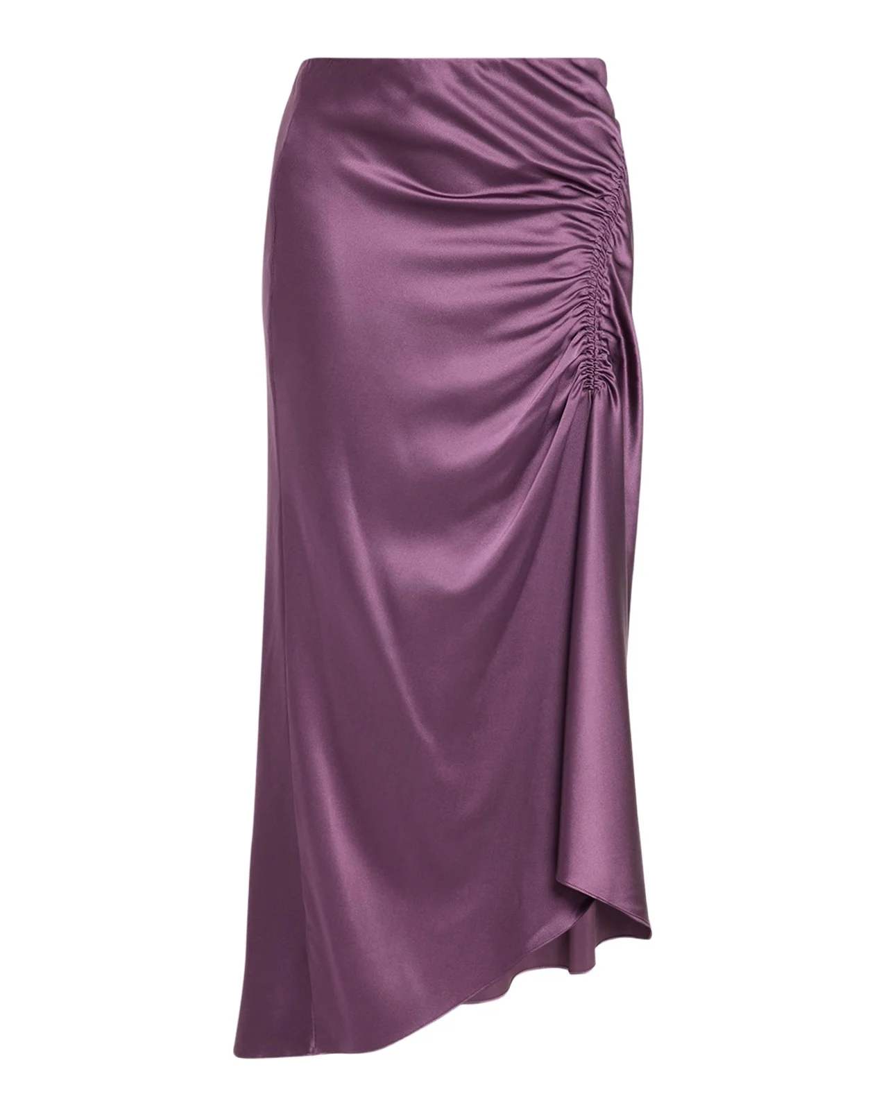 Veronica Beard Felecia Ruched Satin Skirt