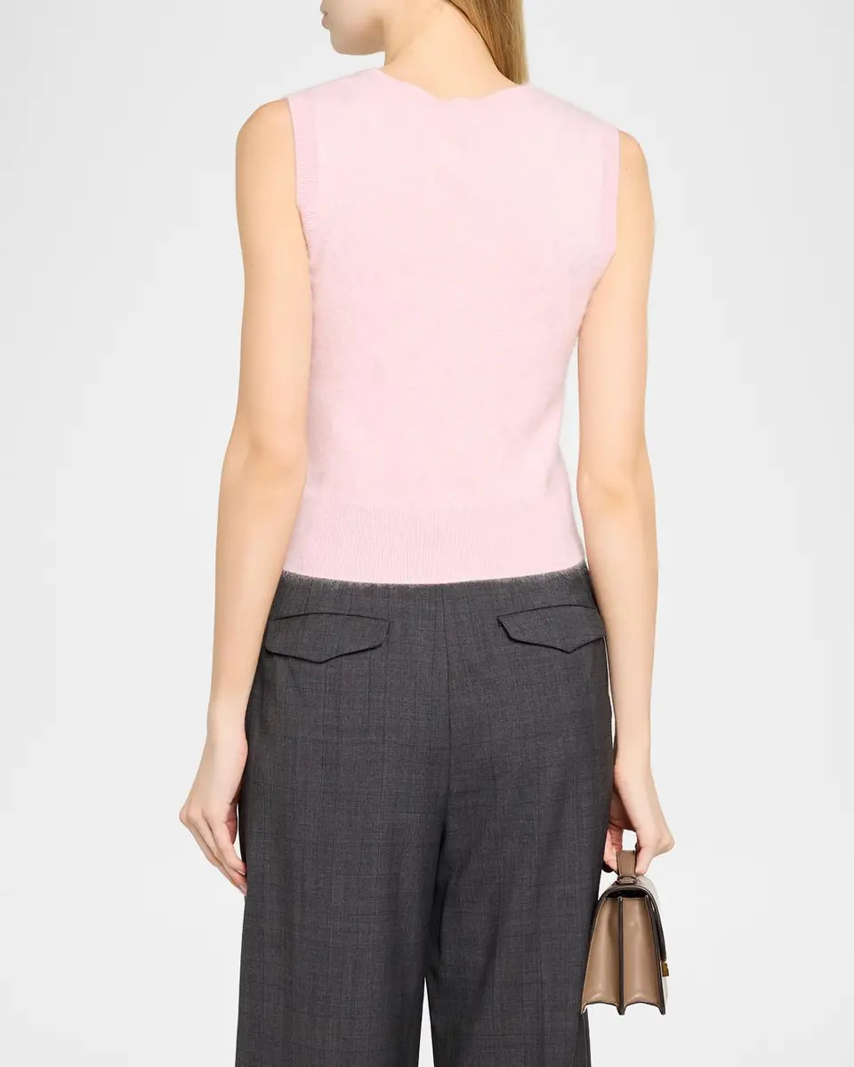 Adam Lippes Ava Brushed Cashmere Sleeveless Shell Top | Thumbnail 3 Adam Lippes Ava Brushed Cashmere Sleeveless Shell Top | Thumbnail 3