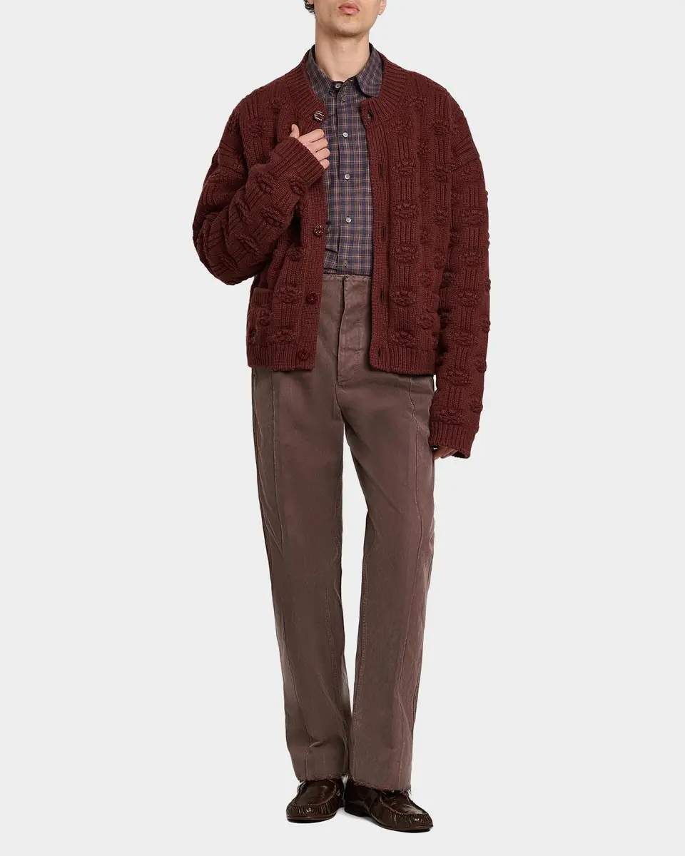 Marni Men's Wool and Cashmere Geometric-Jacquard Cardigan | Thumbnail 2