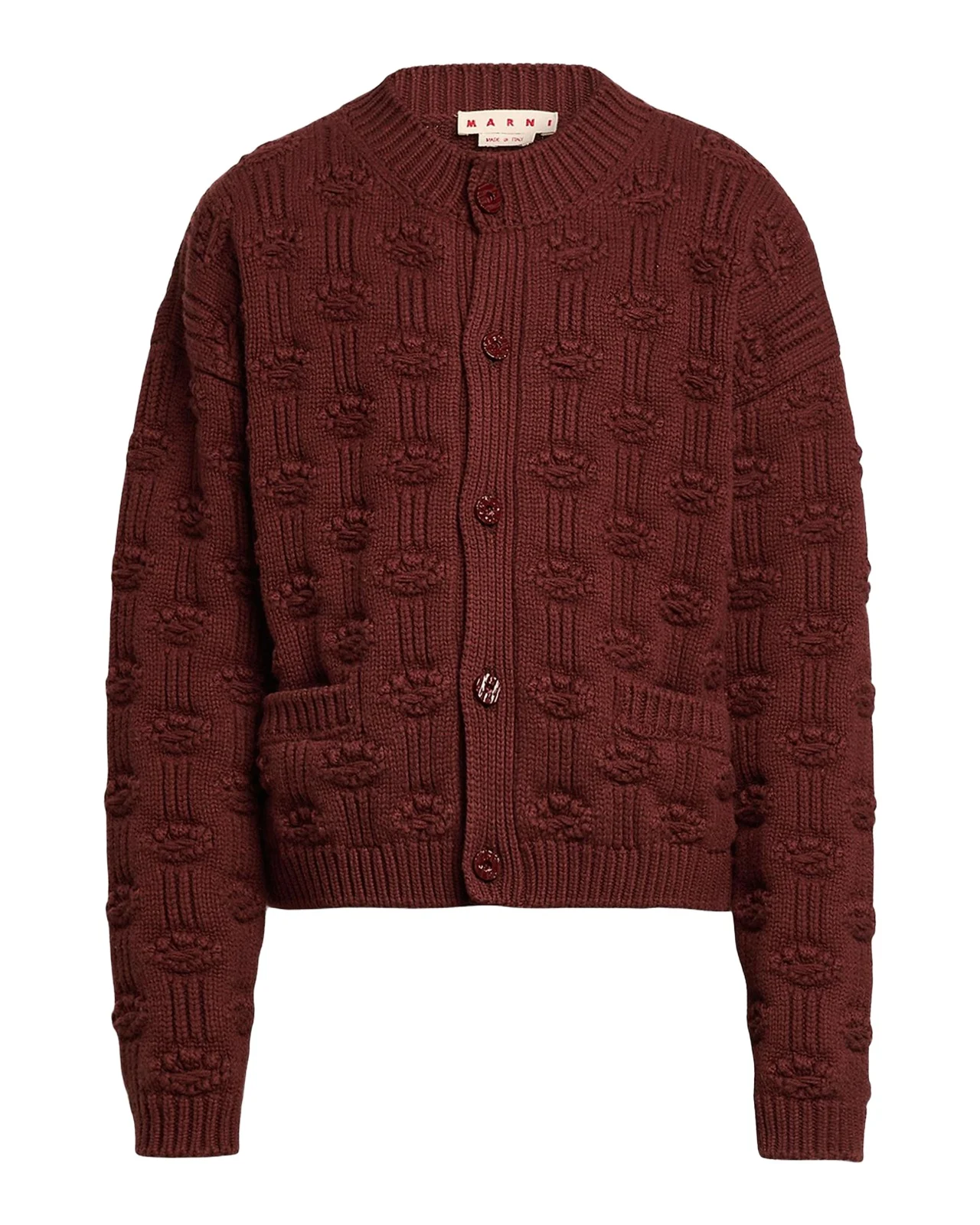 Marni Men's Wool and Cashmere Geometric-Jacquard Cardigan