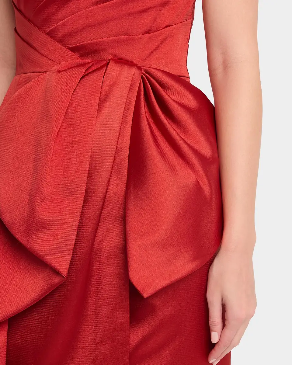 THEIA Dorothea Draped Strapless Midi Dress | Thumbnail 5 THEIA Dorothea Draped Strapless Midi Dress | Thumbnail 5