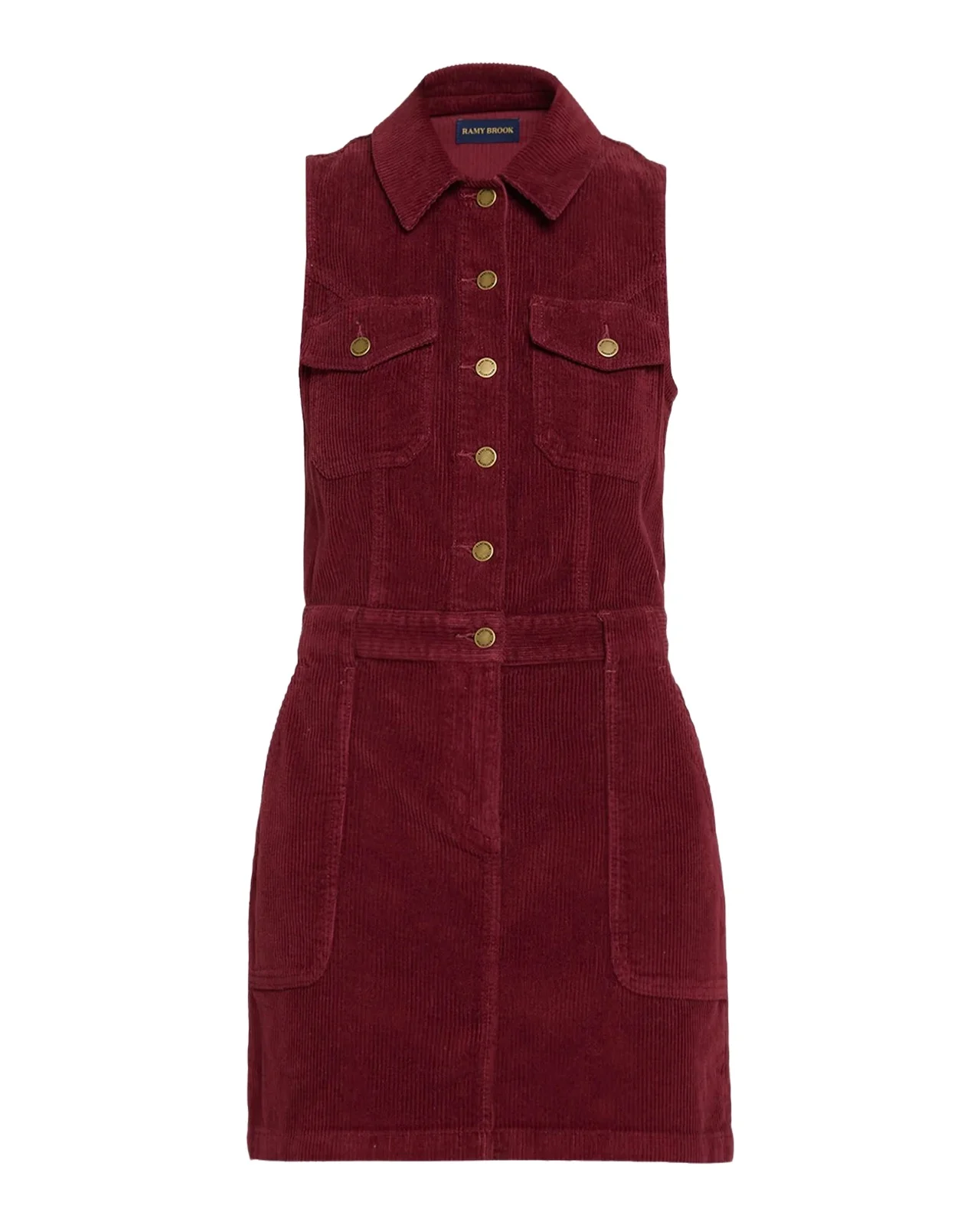 Ramy Brook Peyton Stretch-Cotton Corduroy Mini Shirtdress
