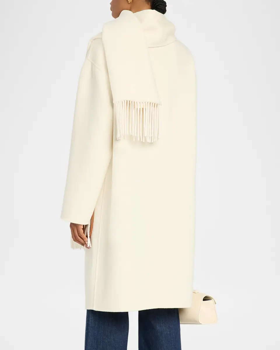 Ramy Brook Olive Leather-Trim Wool-Cashmere Scarf Jacket | Thumbnail 3 Ramy Brook Olive Leather-Trim Wool-Cashmere Scarf Jacket | Thumbnail 3