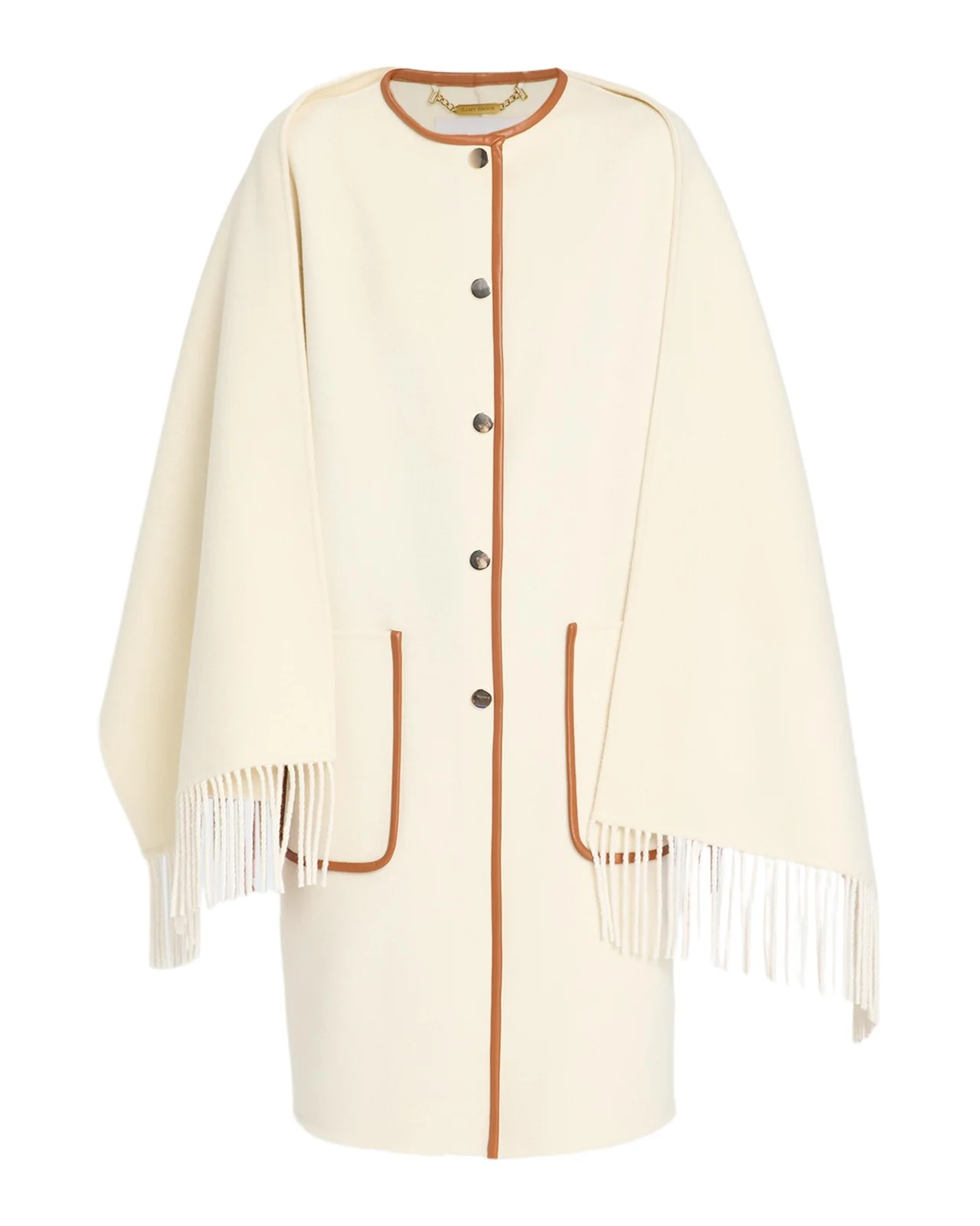 Olive Leather-Trim Wool-Cashmere Scarf Jacket Olive Leather-Trim Wool-Cashmere Scarf Jacket