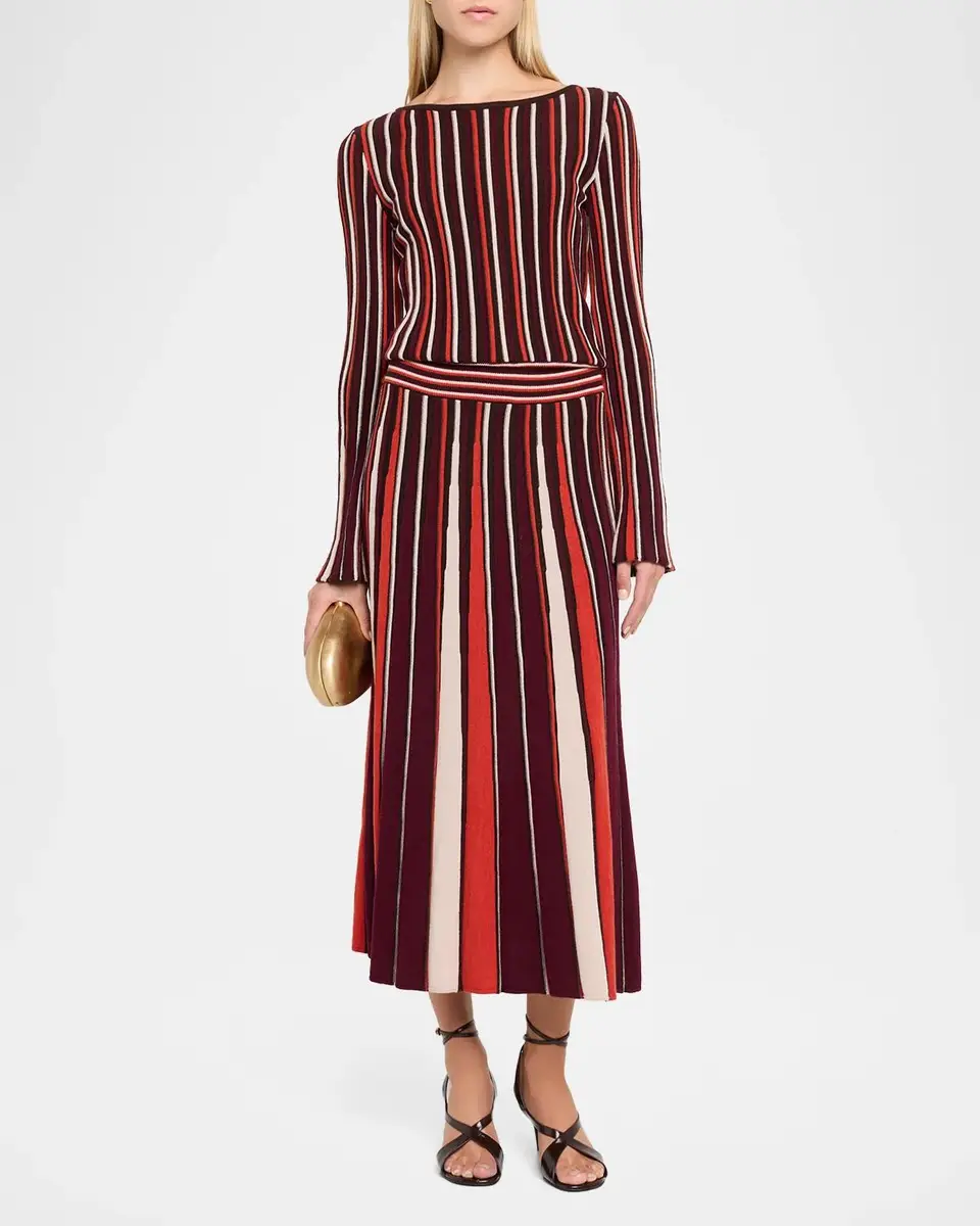 Ramy Brook Hope Long-Sleeve Striped Knit Dress | Thumbnail 2 Ramy Brook Hope Long-Sleeve Striped Knit Dress | Thumbnail 2
