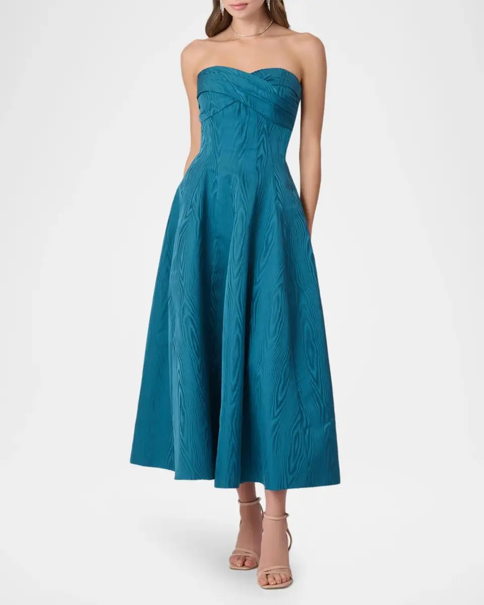 Shoshanna Wastson Moire Strapless Cocktail Dress | Thumbnail 2 Shoshanna Wastson Moire Strapless Cocktail Dress | Thumbnail 2