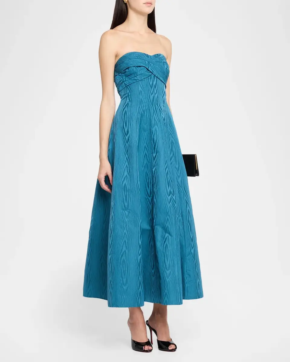 Shoshanna Wastson Moire Strapless Cocktail Dress | Thumbnail 4 Shoshanna Wastson Moire Strapless Cocktail Dress | Thumbnail 4