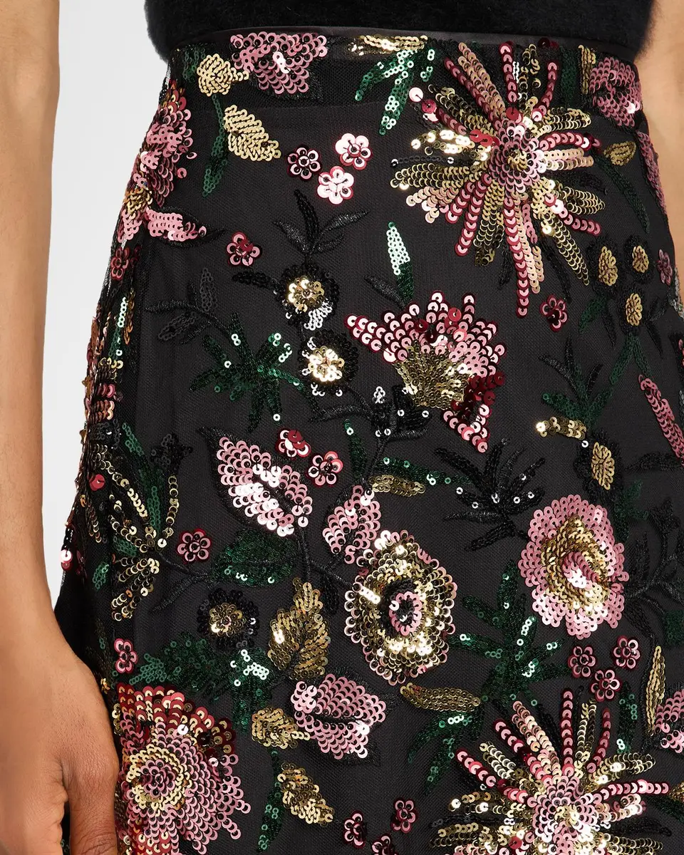 Ramy Brook Timothy Floral Sequined Midi Skirt | Thumbnail 5