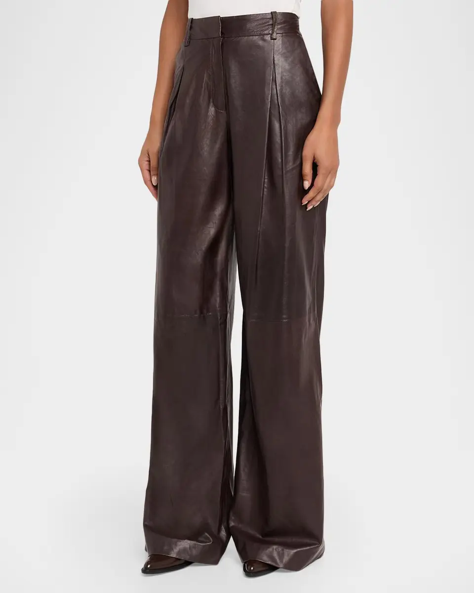 Ramy Brook Eliza Leather Wide-Leg Pants | Thumbnail 4