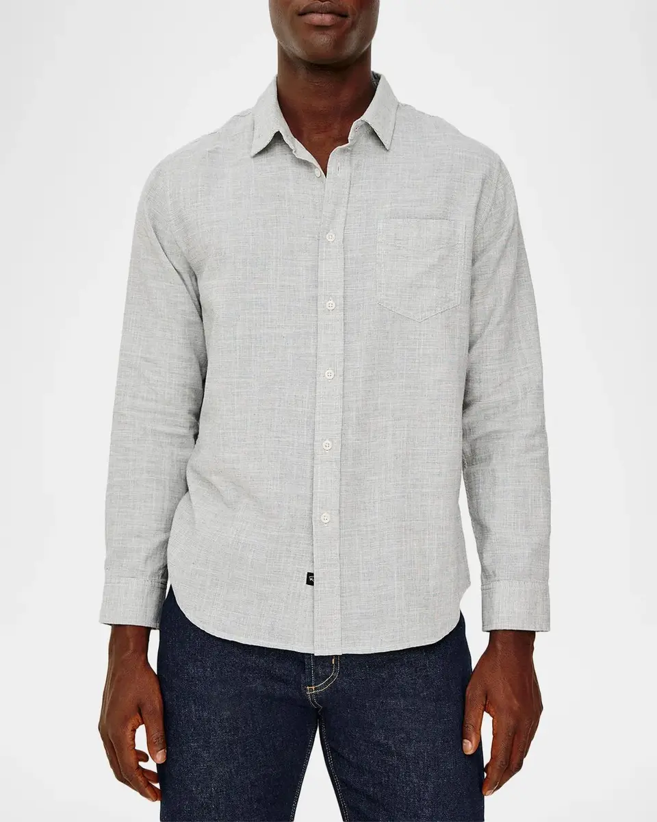 RAILS Men's Wyatt Cotton Crosshatch Button-Down Shirt | Thumbnail 4 RAILS Men's Wyatt Cotton Crosshatch Button-Down Shirt | Thumbnail 4