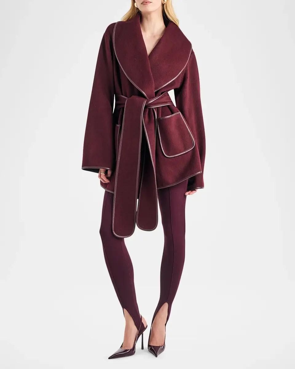 SEROYA Dulcetta Wool-Blend Wrap Coat | Thumbnail 4 SEROYA Dulcetta Wool-Blend Wrap Coat | Thumbnail 4