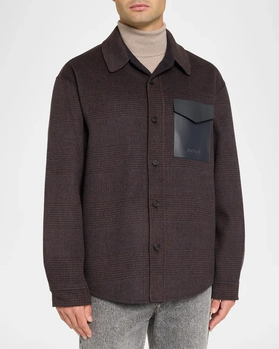 Mackage Men's Glen Check Wool-Blend Coat | Thumbnail 4 Mackage Men's Glen Check Wool-Blend Coat | Thumbnail 4
