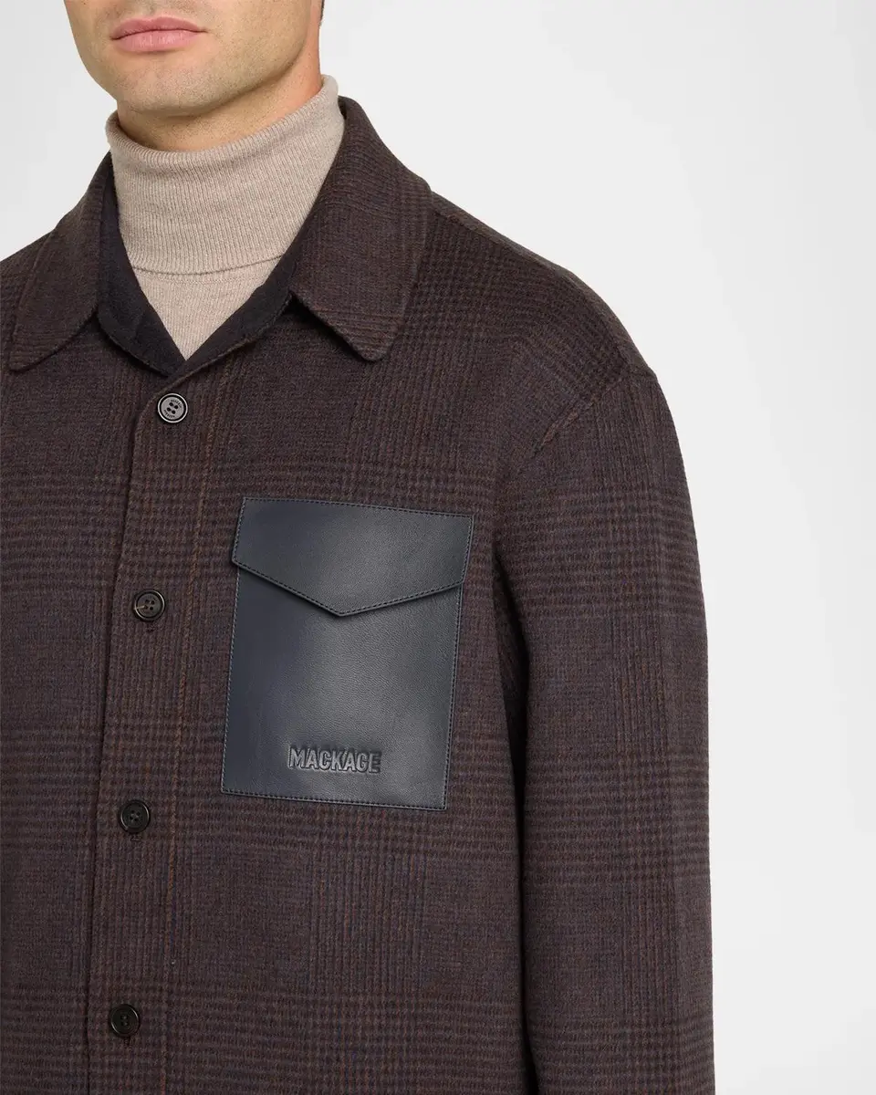 Mackage Men's Glen Check Wool-Blend Coat | Thumbnail 5 Mackage Men's Glen Check Wool-Blend Coat | Thumbnail 5