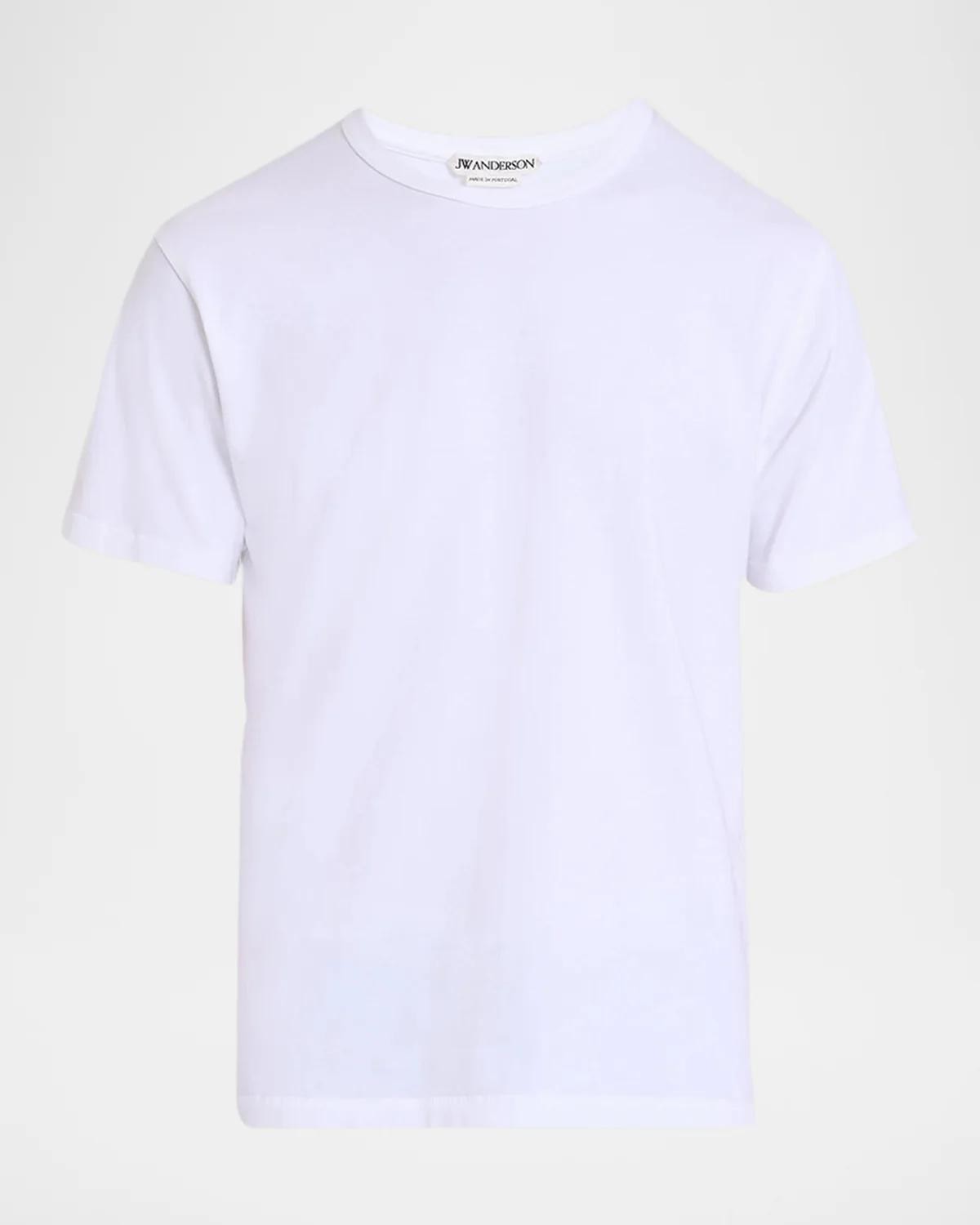 JW Anderson Men's Embroidered-Anchor Cotton Crewneck T-Shirt